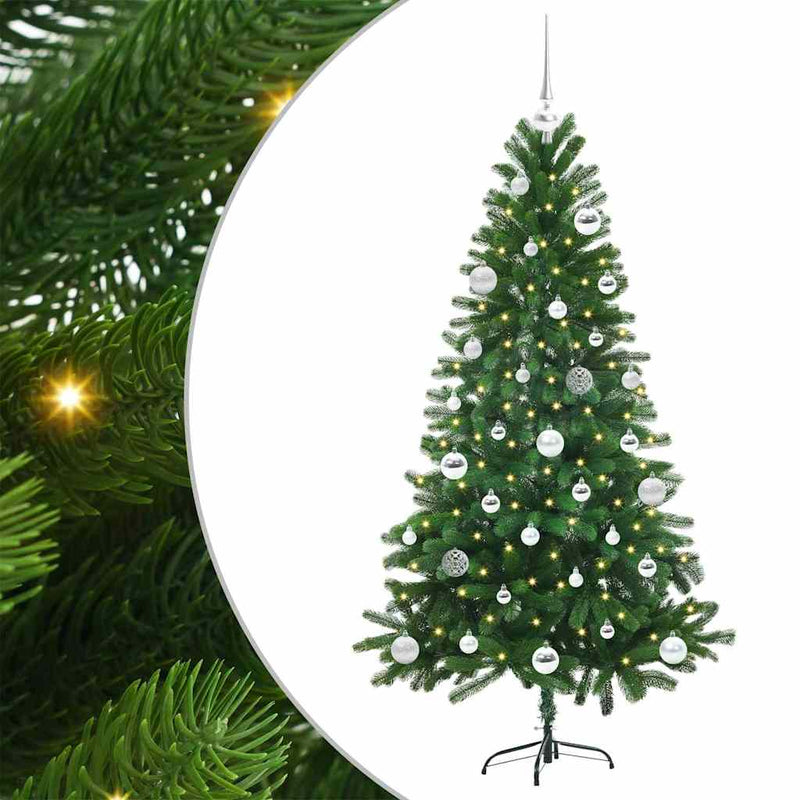vidaXL Karácsonyfa 150 LED-del állvánnyal Zöld 150 cm PE