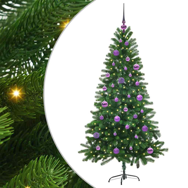 vidaXL Karácsonyfa 150 LED-del állvánnyal Zöld 150 cm PE