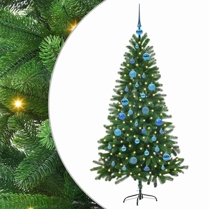 vidaXL Karácsonyfa 150 LED-del állvánnyal Zöld 150 cm PE