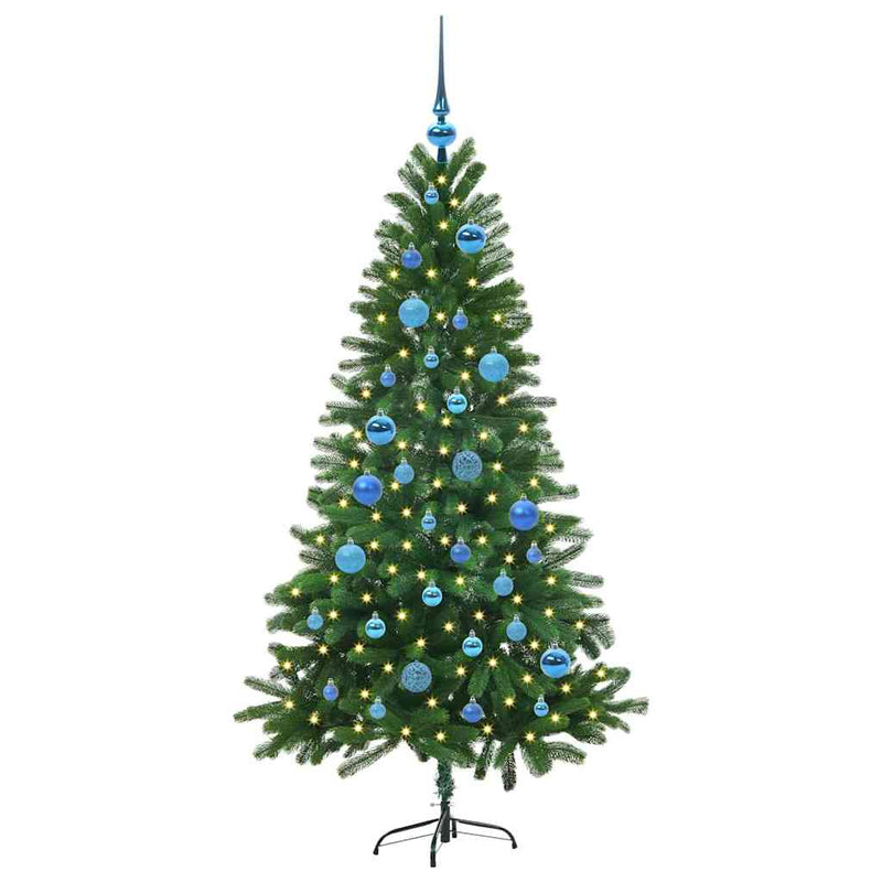 vidaXL Karácsonyfa 150 LED-del állvánnyal Zöld 150 cm PE