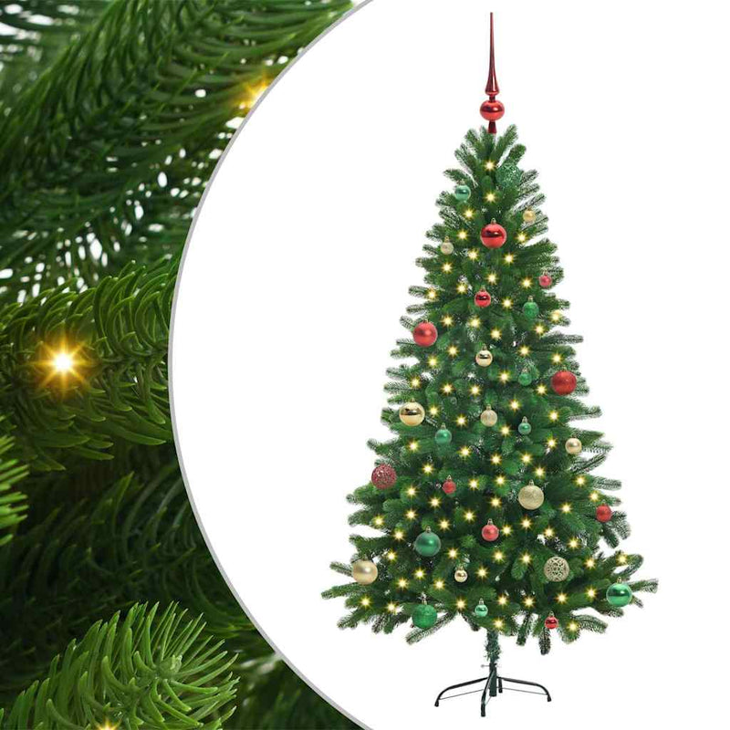 vidaXL Karácsonyfa 150 LED-del állvánnyal Zöld 150 cm PE