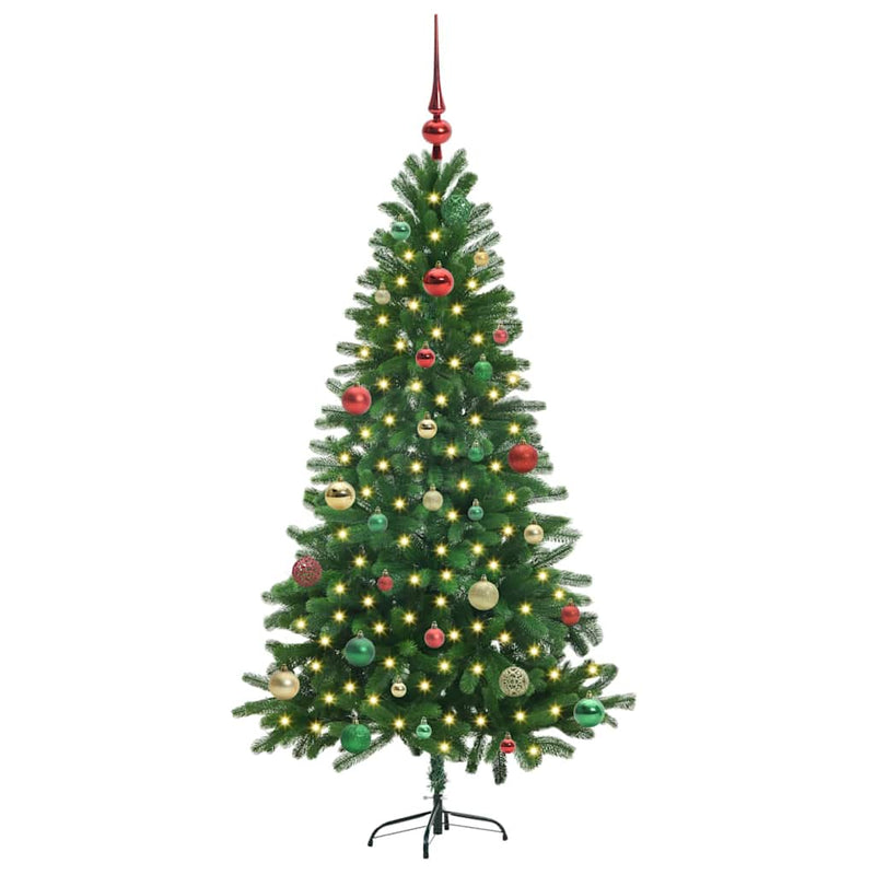 vidaXL Karácsonyfa 150 LED-del állvánnyal Zöld 150 cm PE