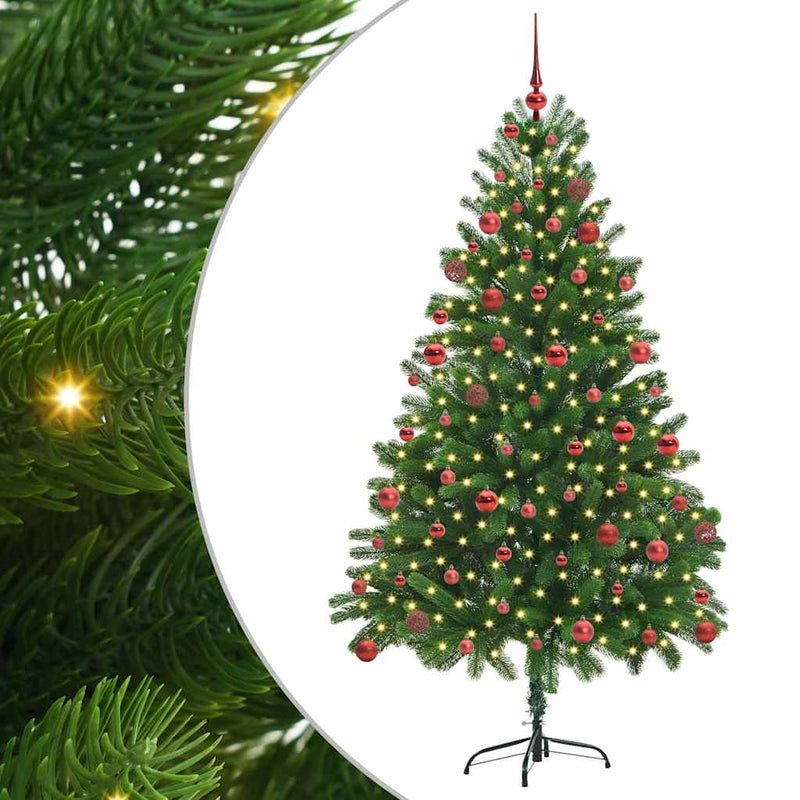 vidaXL Karácsonyfa 300 LED-del állvánnyal Zöld 180 cm PE