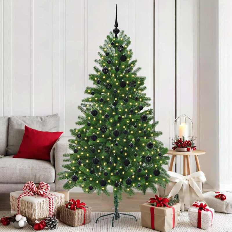 vidaXL Karácsonyfa 300 LED-del állvánnyal Zöld 180 cm PE