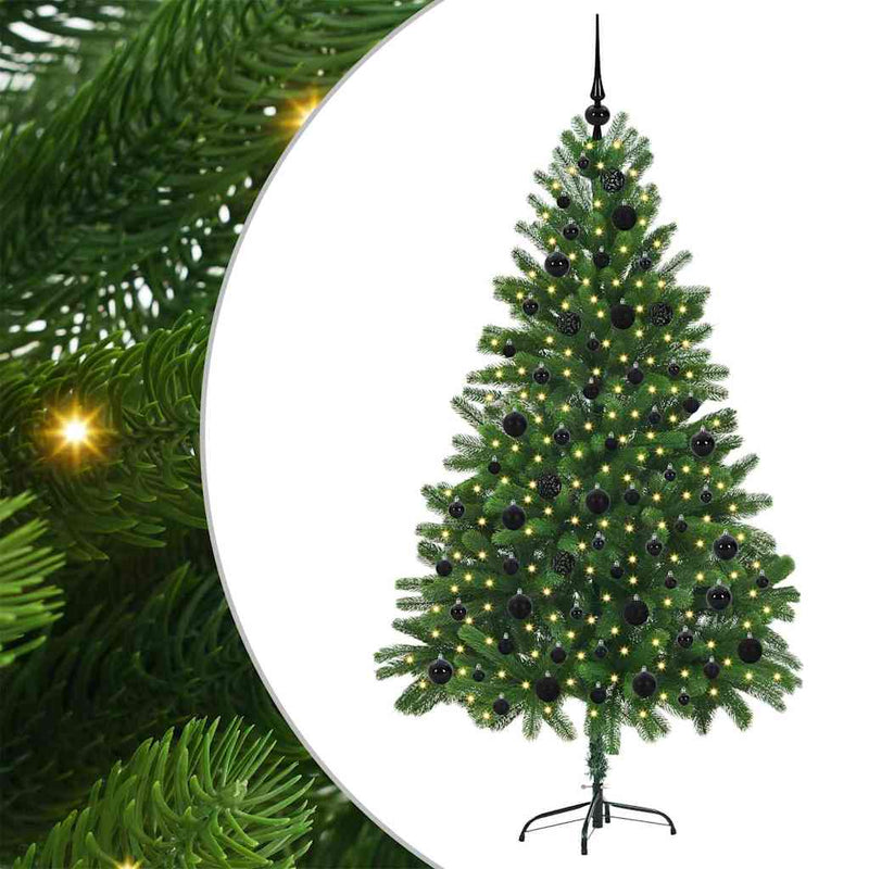 vidaXL Karácsonyfa 300 LED-del állvánnyal Zöld 180 cm PE
