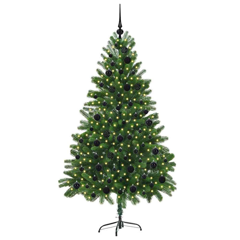 vidaXL Karácsonyfa 300 LED-del állvánnyal Zöld 180 cm PE