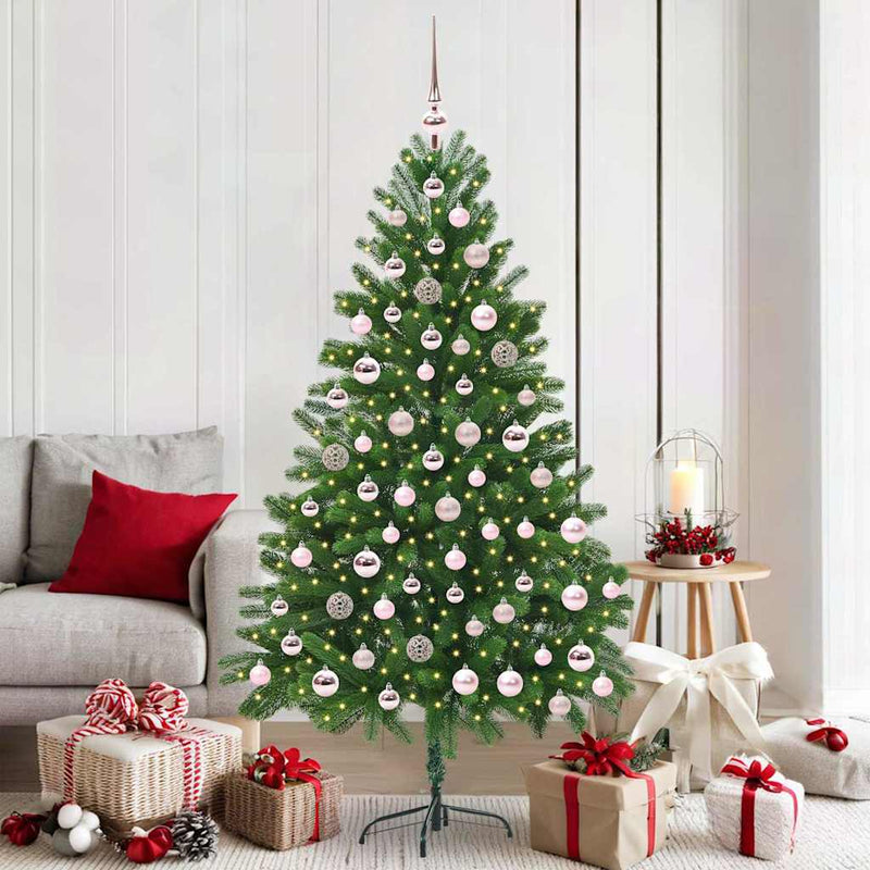 vidaXL Karácsonyfa 300 LED-del állvánnyal Zöld 180 cm PE