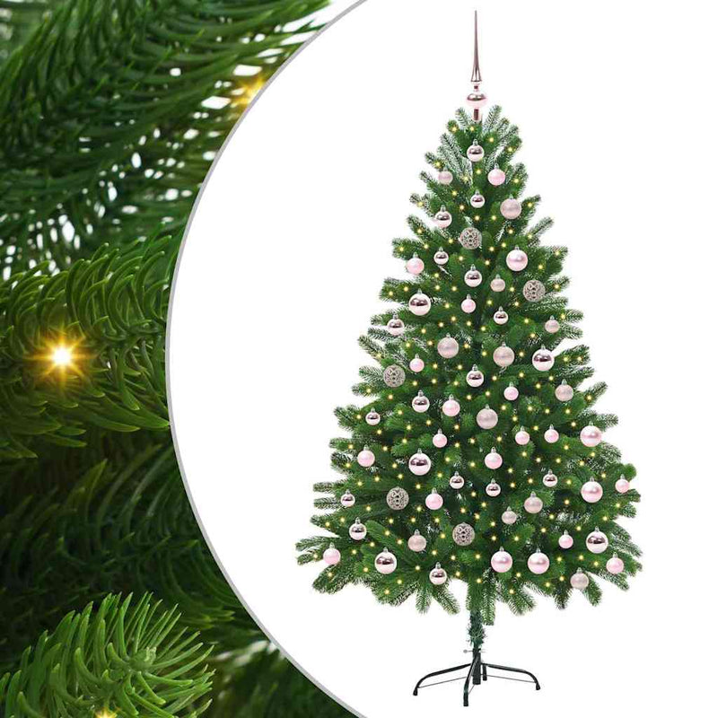 vidaXL Karácsonyfa 300 LED-del állvánnyal Zöld 180 cm PE