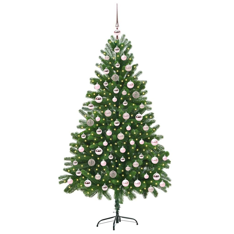 vidaXL Karácsonyfa 300 LED-del állvánnyal Zöld 180 cm PE