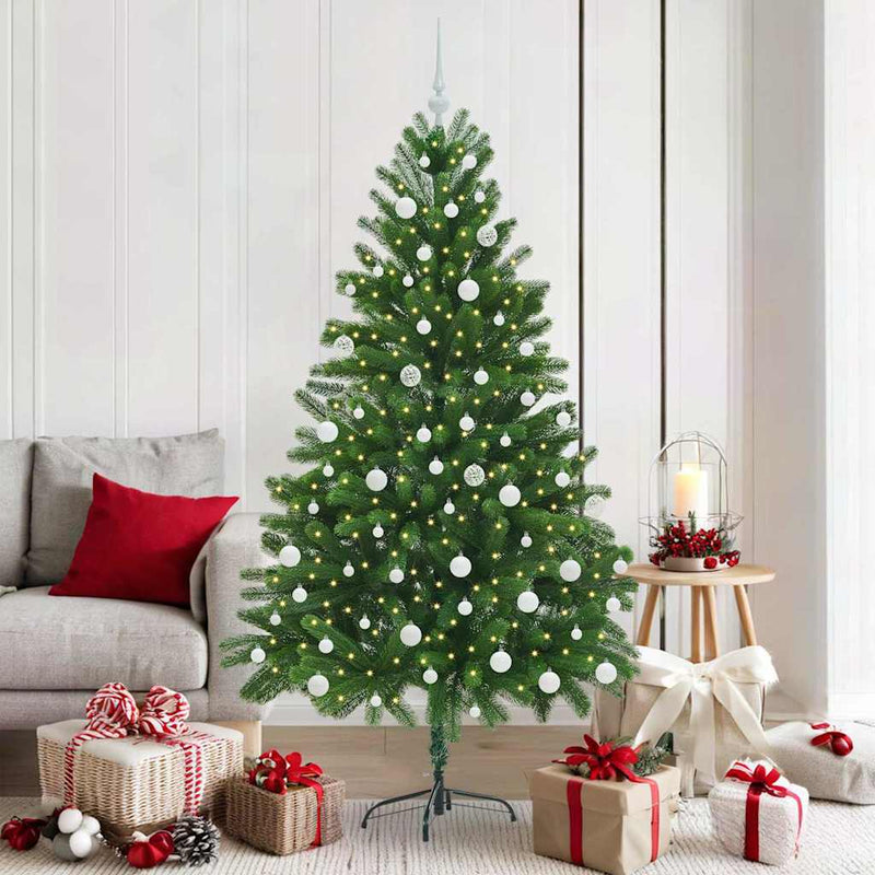 vidaXL Karácsonyfa 300 LED-del állvánnyal Zöld 180 cm PE