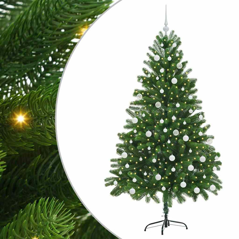 vidaXL Karácsonyfa 300 LED-del állvánnyal Zöld 180 cm PE