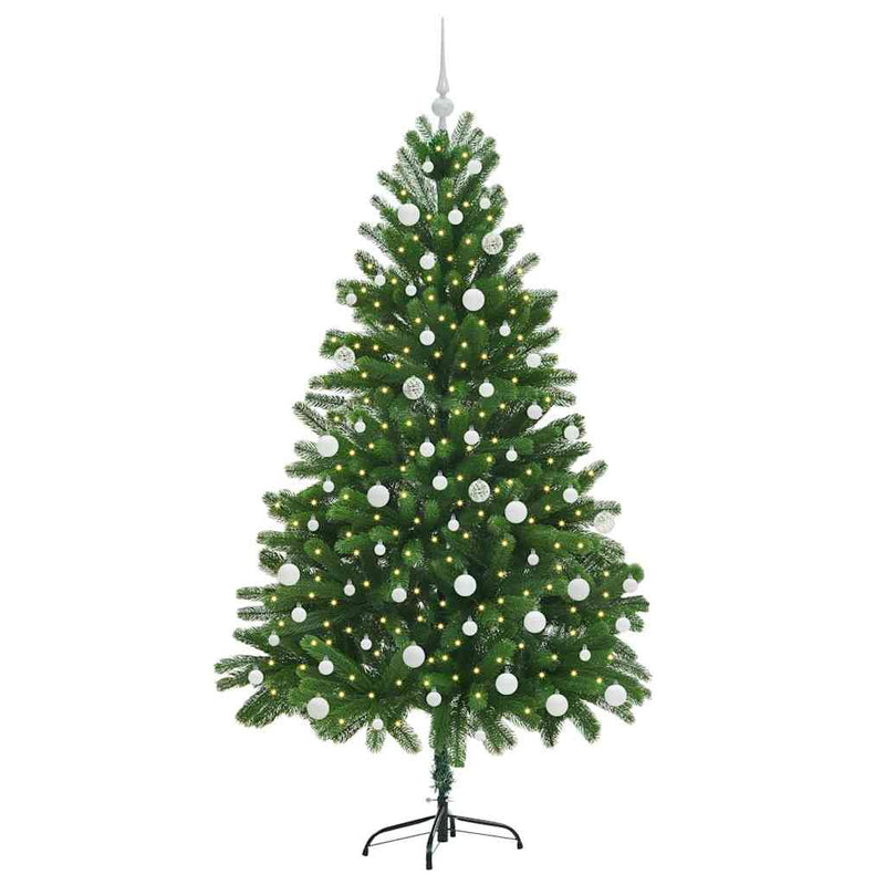 vidaXL Karácsonyfa 300 LED-del állvánnyal Zöld 180 cm PE