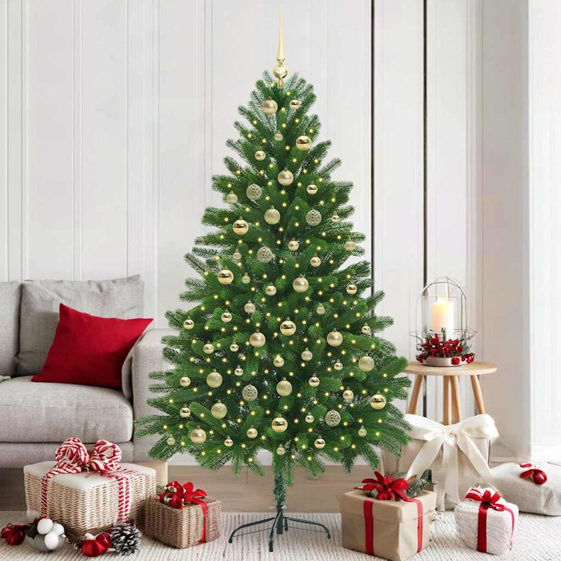vidaXL Karácsonyfa 300 LED-del állvánnyal Zöld 180 cm PE
