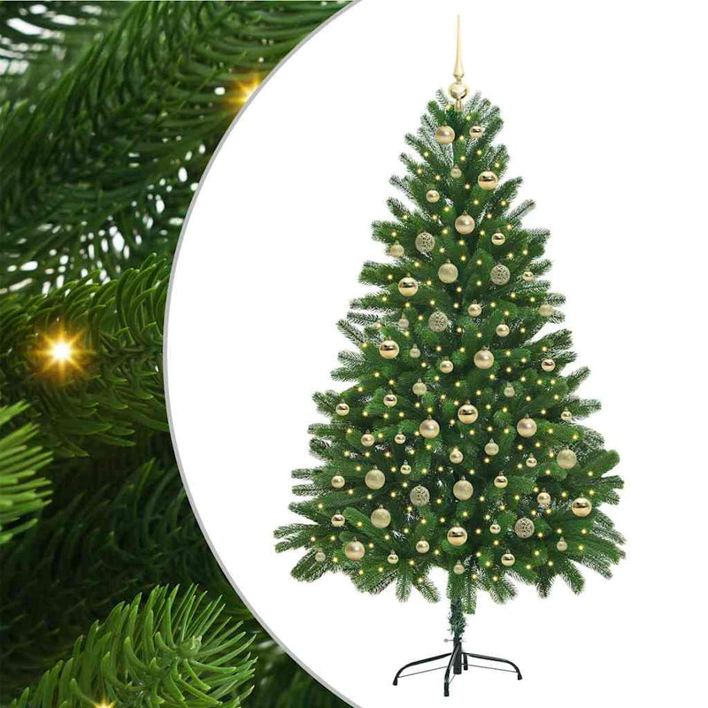 vidaXL Karácsonyfa 300 LED-del állvánnyal Zöld 180 cm PE