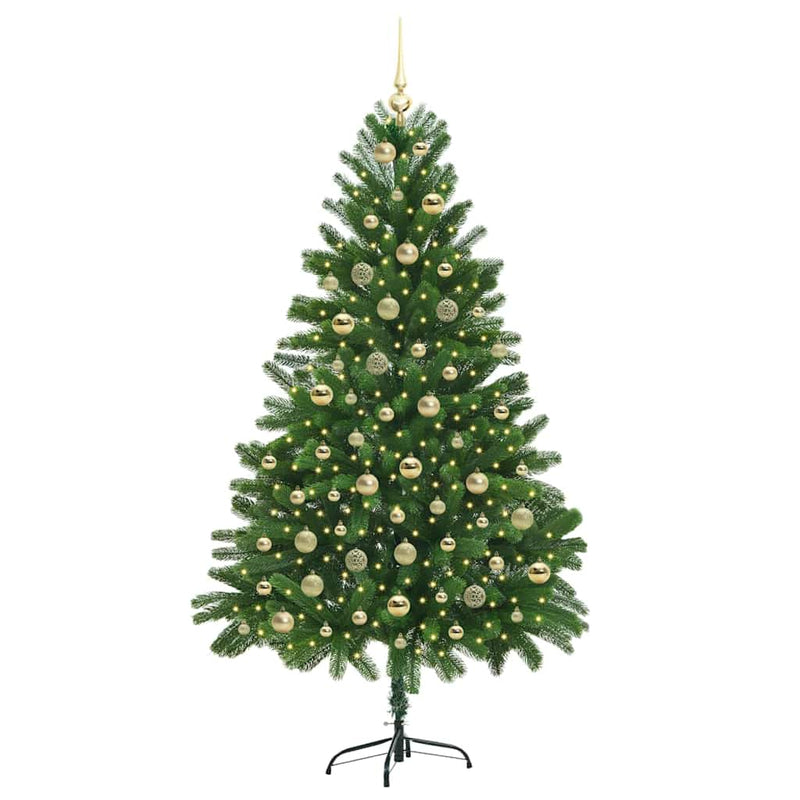 vidaXL Karácsonyfa 300 LED-del állvánnyal Zöld 180 cm PE