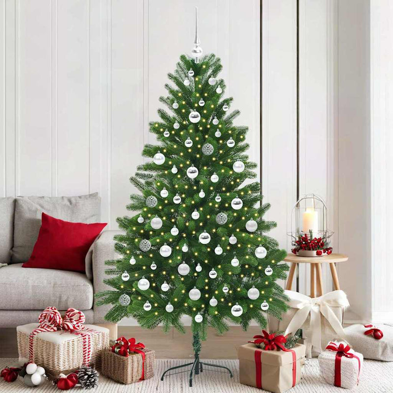 vidaXL Karácsonyfa 300 LED-del állvánnyal Zöld 180 cm PE