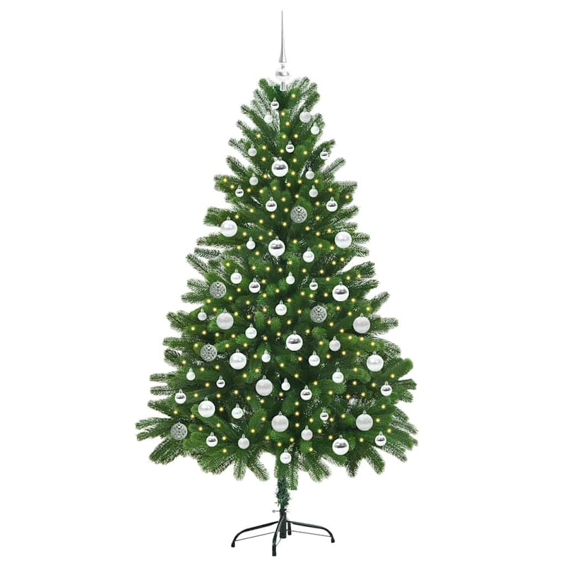 vidaXL Karácsonyfa 300 LED-del állvánnyal Zöld 180 cm PE