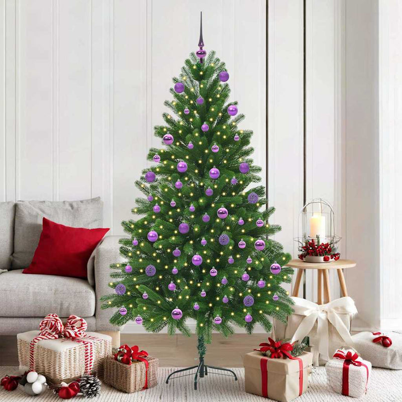 vidaXL Karácsonyfa 300 LED-del állvánnyal Zöld 180 cm PE