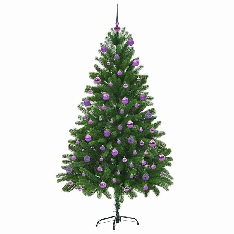 vidaXL Karácsonyfa 300 LED-del állvánnyal Zöld 180 cm PE