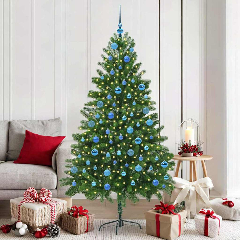 vidaXL Karácsonyfa 300 LED-del állvánnyal Zöld 180 cm PE