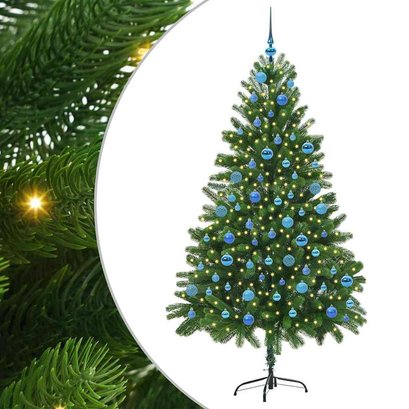vidaXL Karácsonyfa 300 LED-del állvánnyal Zöld 180 cm PE