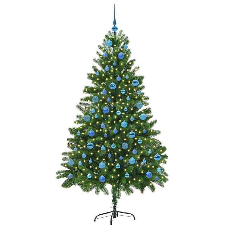 vidaXL Karácsonyfa 300 LED-del állvánnyal Zöld 180 cm PE