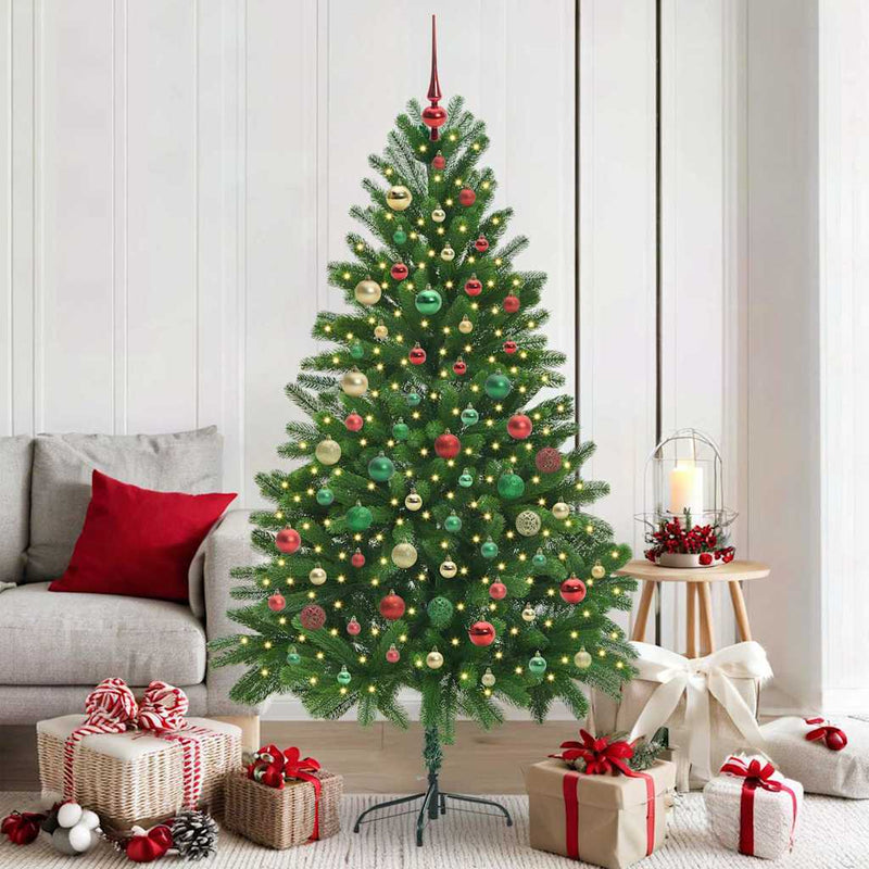 vidaXL Karácsonyfa 300 LED-del állvánnyal Zöld 180 cm PE