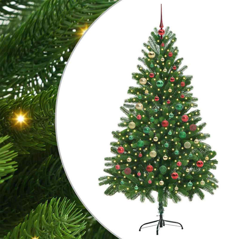 vidaXL Karácsonyfa 300 LED-del állvánnyal Zöld 180 cm PE