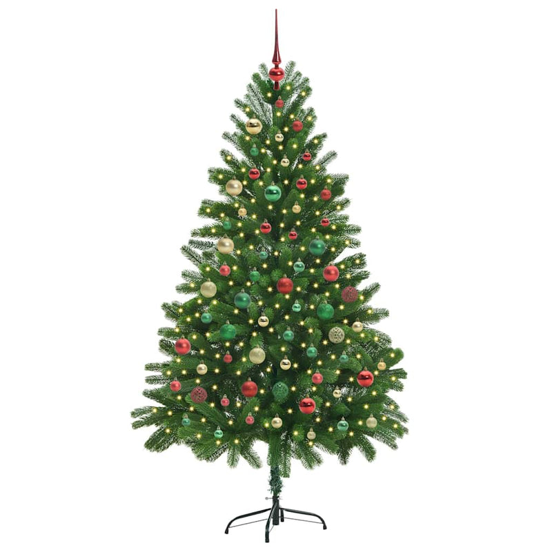 vidaXL Karácsonyfa 300 LED-del állvánnyal Zöld 180 cm PE