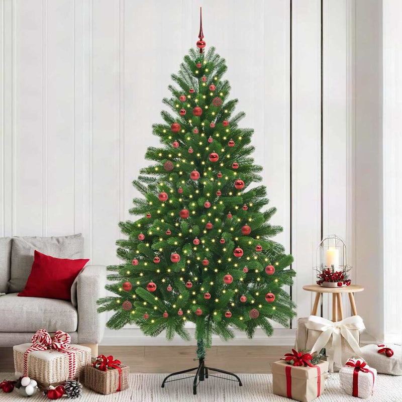 vidaXL Karácsonyfa 300 LED-del állvánnyal Zöld 210 cm PE