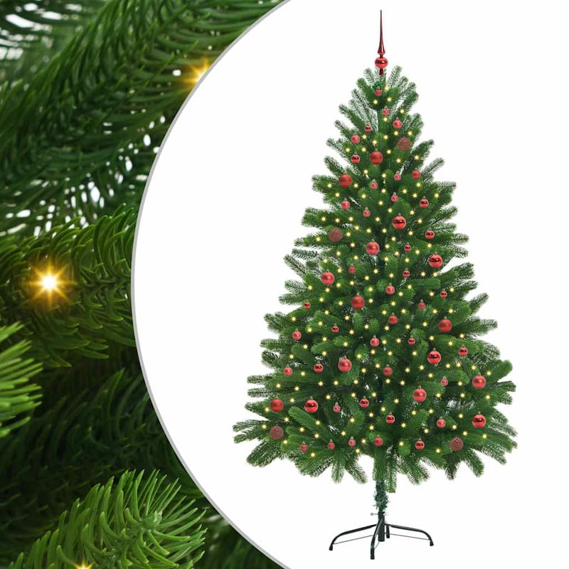 vidaXL Karácsonyfa 300 LED-del állvánnyal Zöld 210 cm PE