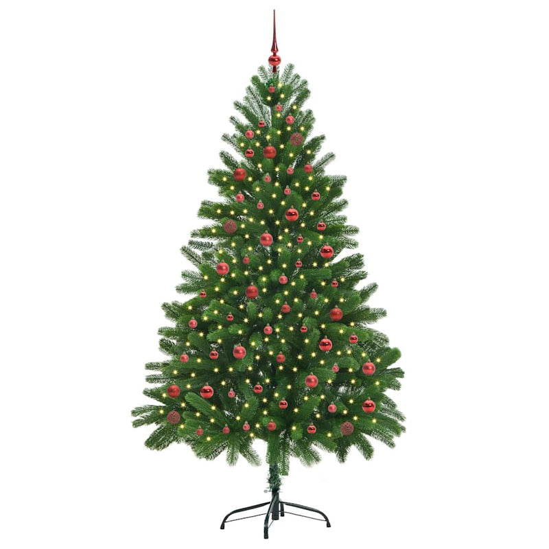 vidaXL Karácsonyfa 300 LED-del állvánnyal Zöld 210 cm PE