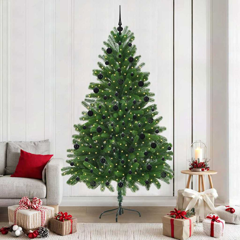vidaXL Karácsonyfa 300 LED-del állvánnyal Zöld 210 cm PE
