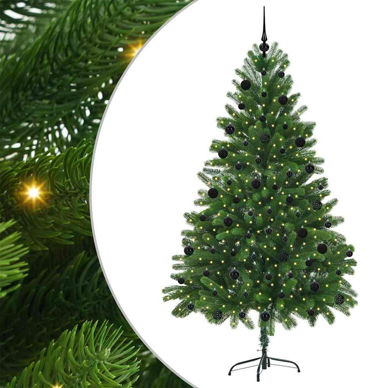 vidaXL Karácsonyfa 300 LED-del állvánnyal Zöld 210 cm PE