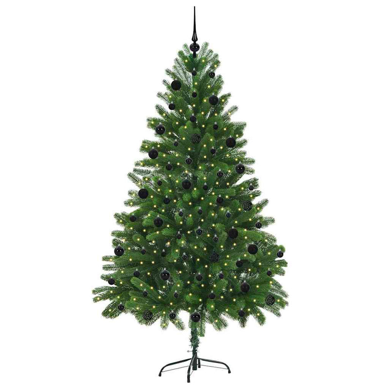 vidaXL Karácsonyfa 300 LED-del állvánnyal Zöld 210 cm PE