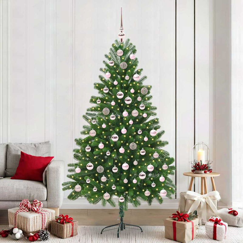 vidaXL Karácsonyfa 300 LED-del állvánnyal Zöld 210 cm PE