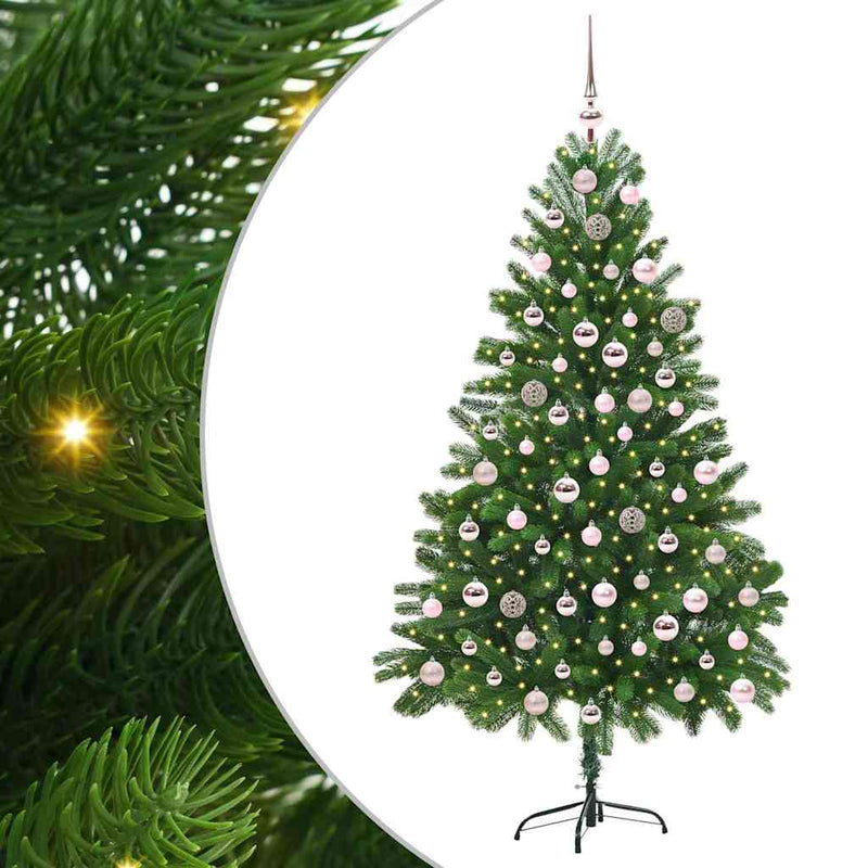 vidaXL Karácsonyfa 300 LED-del állvánnyal Zöld 210 cm PE