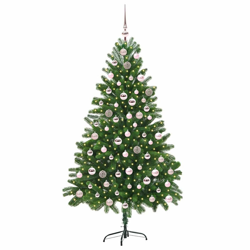 vidaXL Karácsonyfa 300 LED-del állvánnyal Zöld 210 cm PE