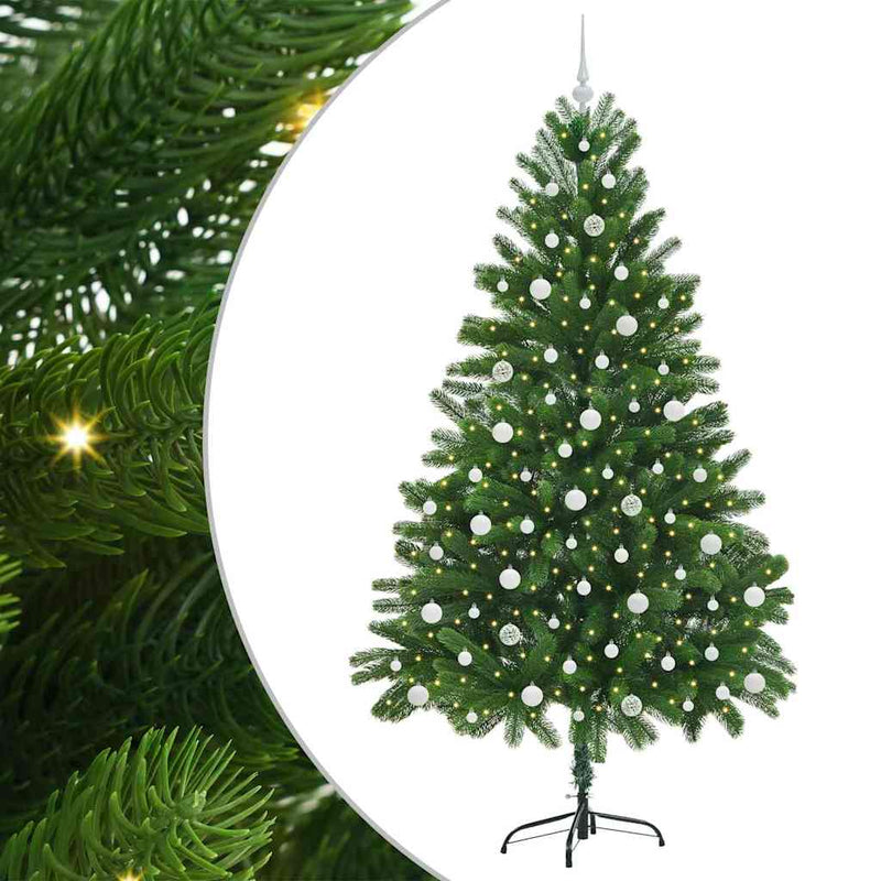 vidaXL Karácsonyfa 300 LED-del állvánnyal Zöld 210 cm PE