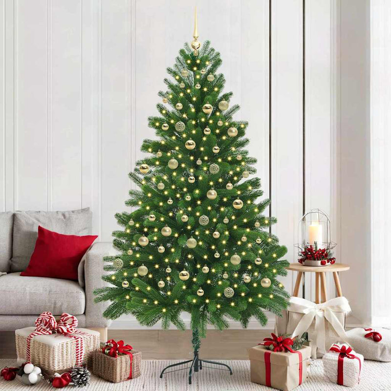 vidaXL Karácsonyfa 300 LED-del állvánnyal Zöld 210 cm PE