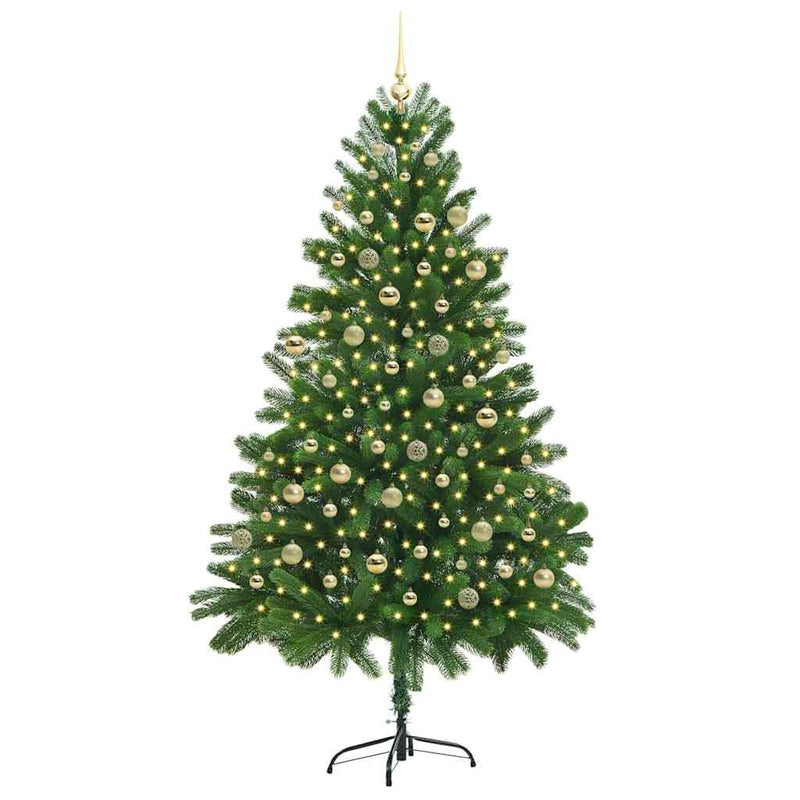 vidaXL Karácsonyfa 300 LED-del állvánnyal Zöld 210 cm PE