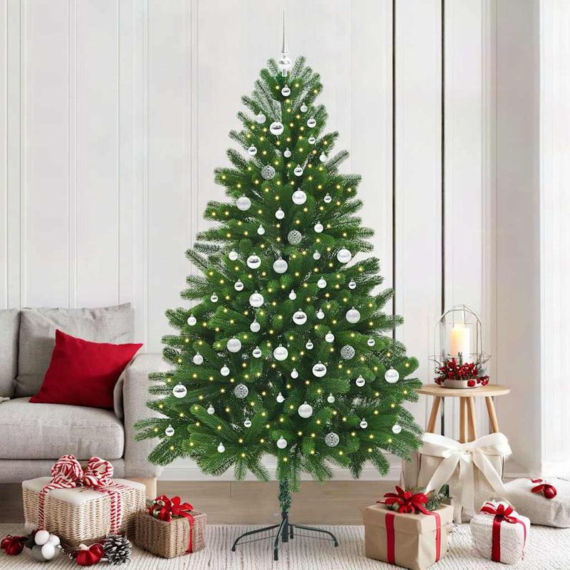 vidaXL Karácsonyfa 300 LED-del állvánnyal Zöld 210 cm PE