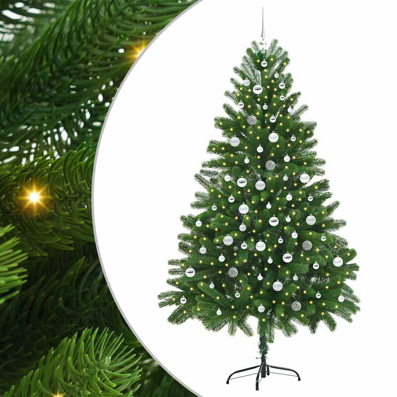 vidaXL Karácsonyfa 300 LED-del állvánnyal Zöld 210 cm PE