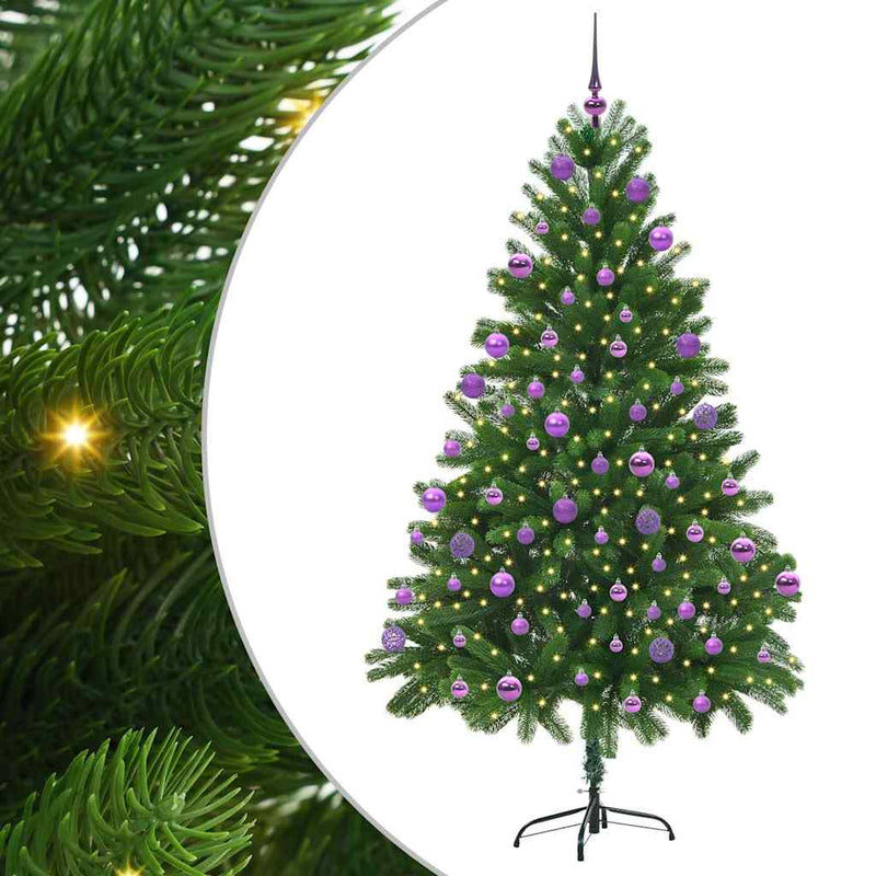 vidaXL Karácsonyfa 300 LED-del állvánnyal Zöld 210 cm PE