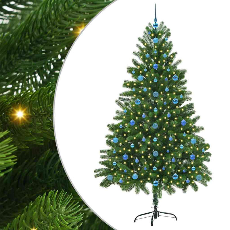 vidaXL Karácsonyfa 300 LED-del állvánnyal Zöld 210 cm PE