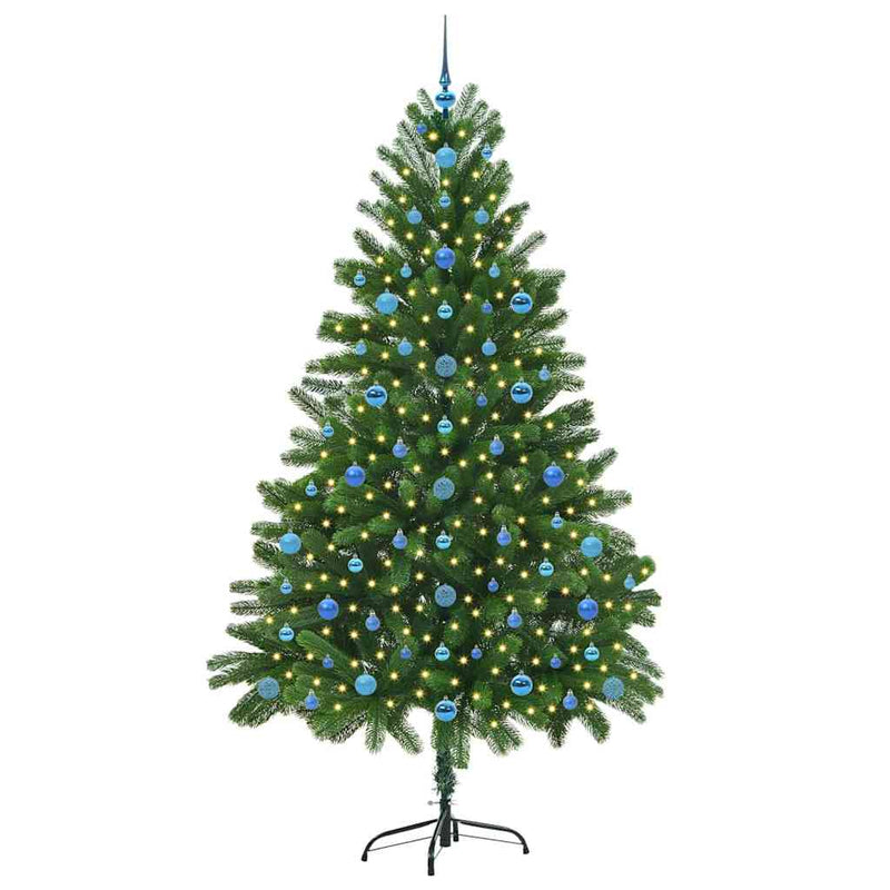 vidaXL Karácsonyfa 300 LED-del állvánnyal Zöld 210 cm PE