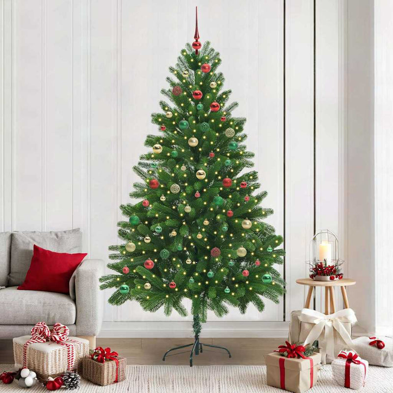 vidaXL Karácsonyfa 300 LED-del állvánnyal Zöld 210 cm PE