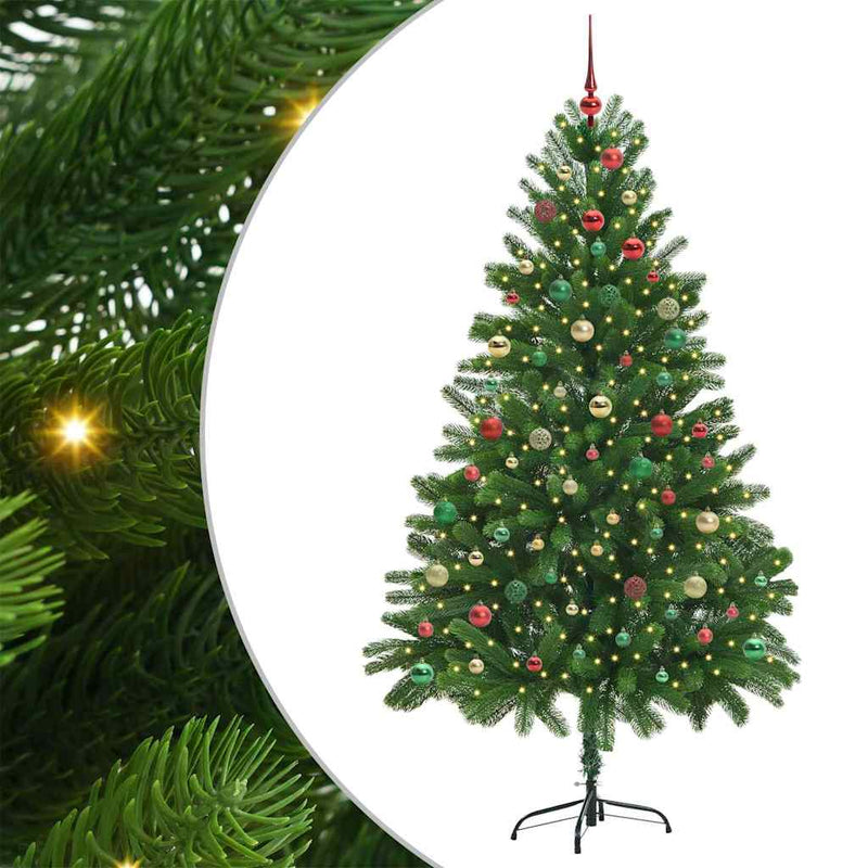 vidaXL Karácsonyfa 300 LED-del állvánnyal Zöld 210 cm PE