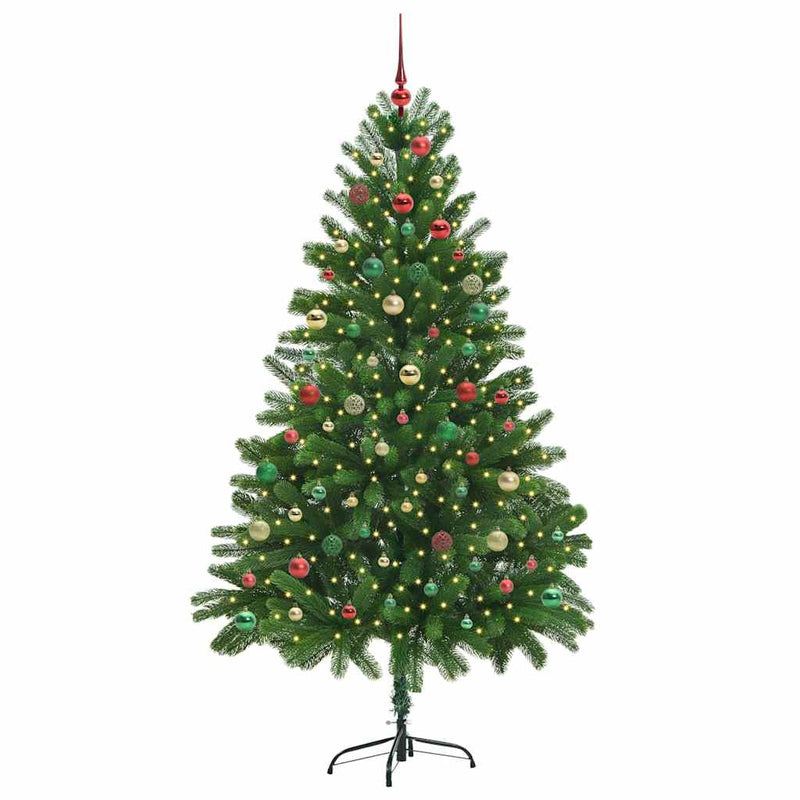 vidaXL Karácsonyfa 300 LED-del állvánnyal Zöld 210 cm PE