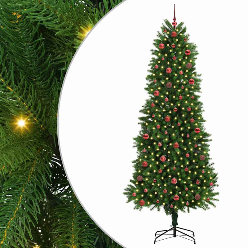 vidaXL Karácsonyfa 300 LED-del állvánnyal Zöld 240 cm PE